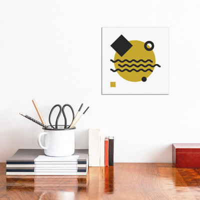 Yellow Circle & White Square by Alisa Galitsyna - Wrapped Canvas Print
