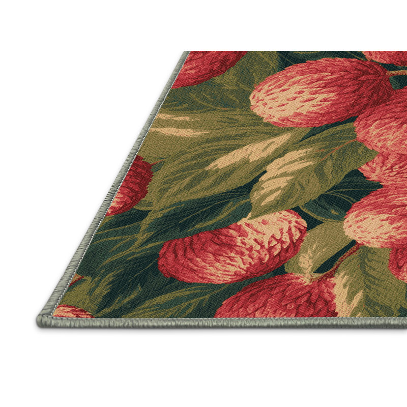  Washable Lychee Fruits Area Rug, Rectangulaire 2 pi x 3 pi