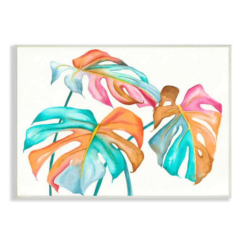 «Varied Rainbow Monstera House Plant Leaves Stems» par Elvira Errico, H 13 po x l 19 po x P 0,5 po