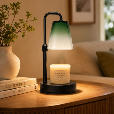 Candle Warmer Lamp with Timer & Dimmer, Wax Heating Melter for Scented Candle Jars Women House Warming Gift Heightness Adjustable bedrooms kitchen office Aesthetic Room Decor(Gradient Green)