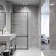 Divide 34" W x 74" H Fixed Framed Shower Screen with 3/8" Striped Glass