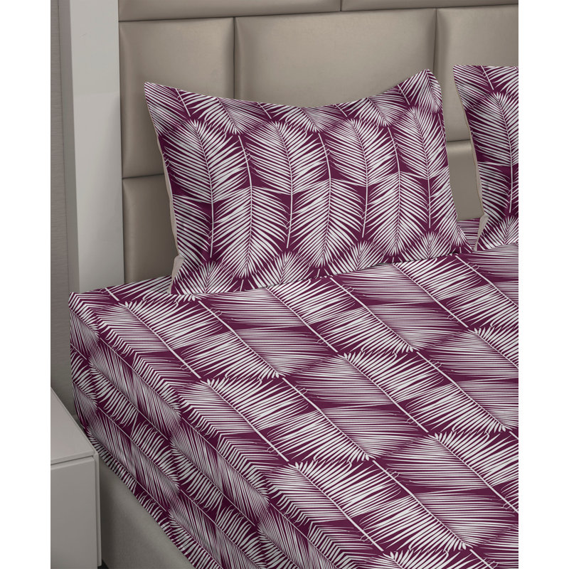 Magenta Pale Lilac Indigo Microfiber King Sheet Set
