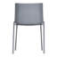 Ensemble de deux chaises d'appoint de salle à manger en acier gris et en plastique robuste