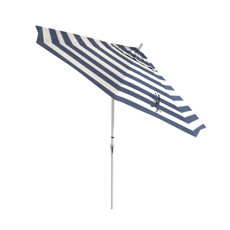 Parasol de marché 9 pi Caenada, Rayure Cabana bleu marine / blanche
