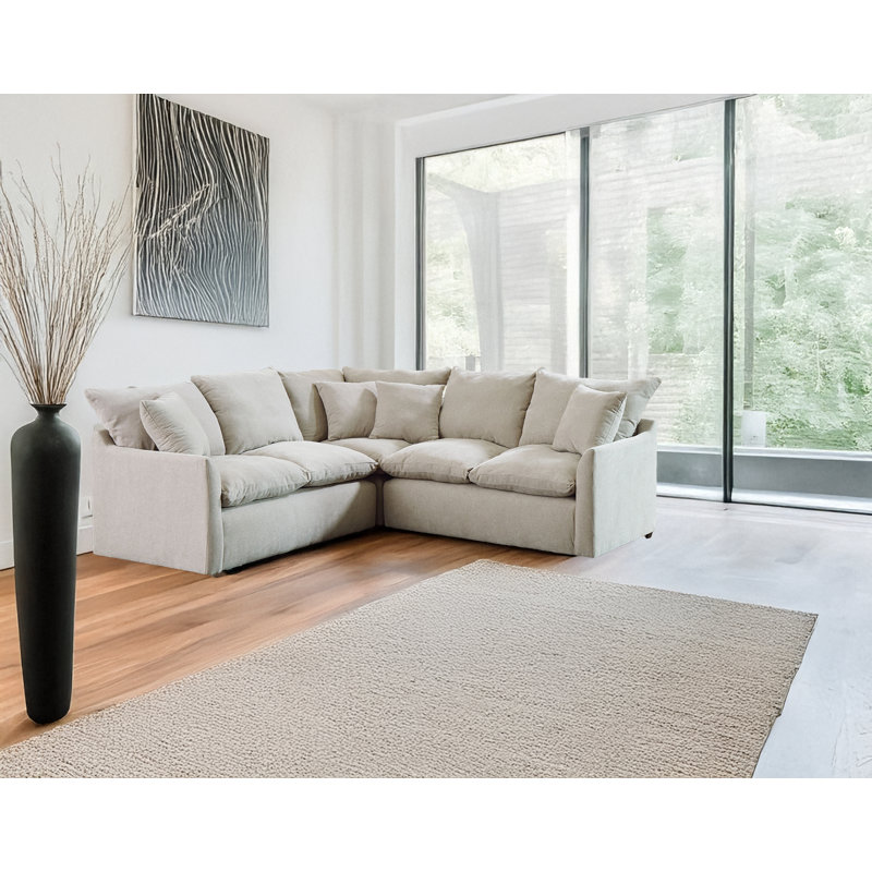 Canapé modulaire en tissu 2 pièces Dheclan