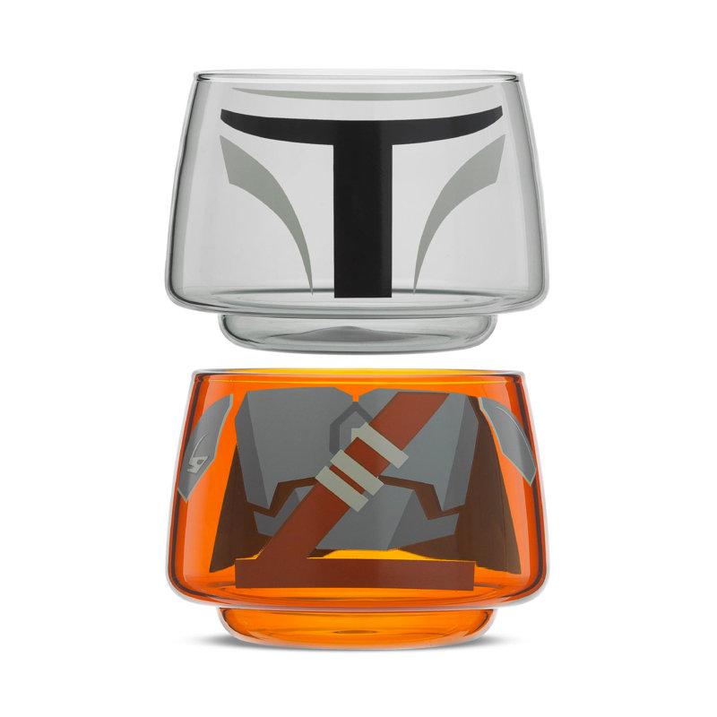 JoyJolt Star Wars Stackable Character Collection Mandalorian Stackable Glasses - 8 oz