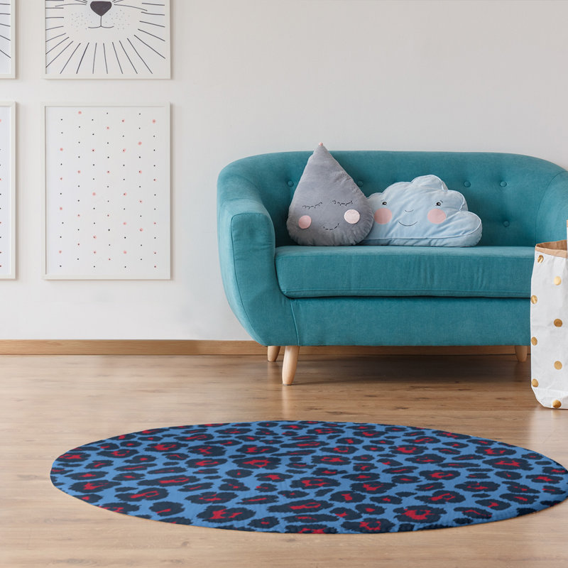 Animal Print Indoor Rug, Round 5'