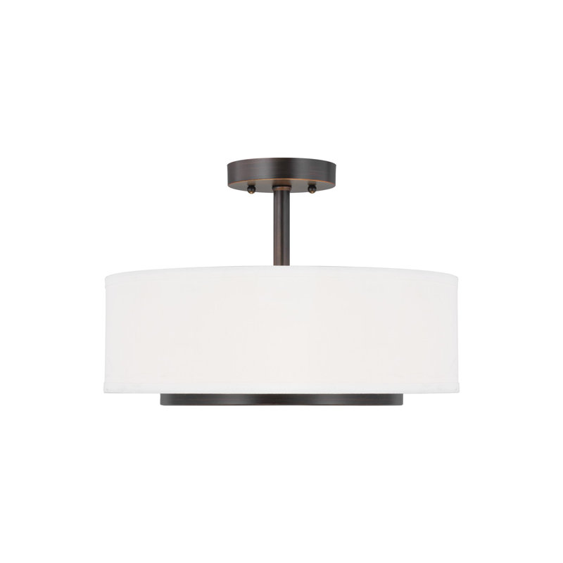 Nance Two Light Semi-Flush Convertible Pendant from Generation Lighting , Bronze