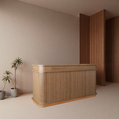 Chic Minimalist Service Desk with Built-In Cashier Counter – Versatile Functional for Offices Retail Shops and Reception Zones
