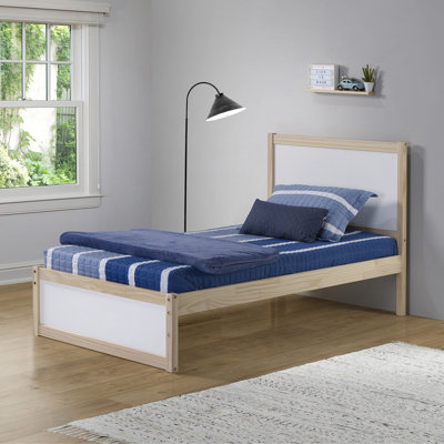 Ensemble de lit standard en bois massif avec lattes Caillier