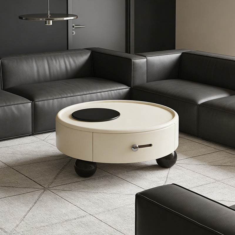 Table basse avec rangement, H 13,38 po x L 27,55 po x l 27,55 po, Noir