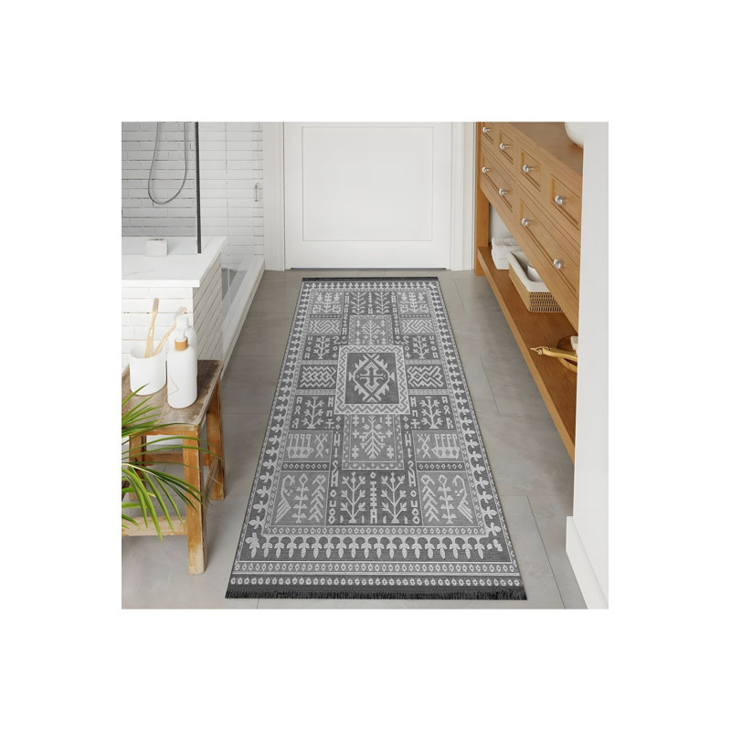 Tapis gris tissé Mosso, 4'7" x 6'7"