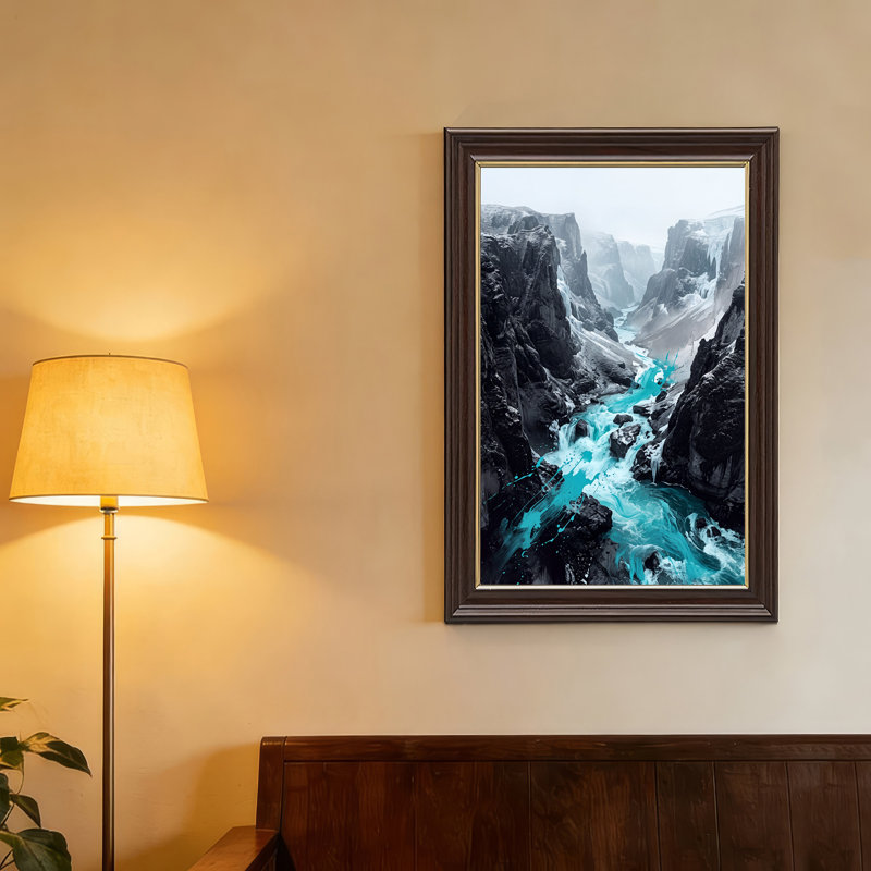Art sur toile, "Dark Rocky Canyon", 18"H x 12"W