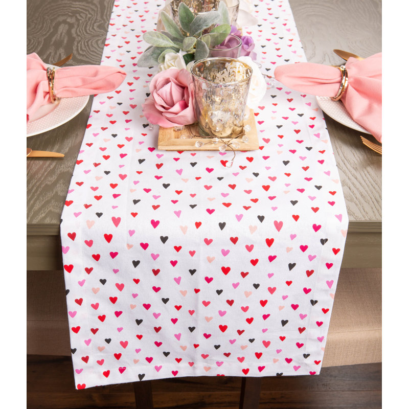 Pierz Geometric 100% Cotton Valentine's Day Table Runner