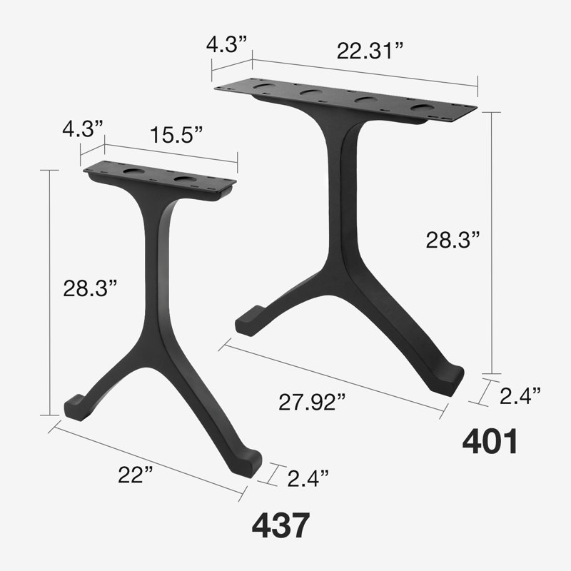 Pieds de table de salle à manger en métal Wishbone