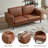 Ashvini 65" W Faux Leather Square Arm Loveseat with Reversible Cushions-296013706