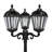 Royal Bulb Triple Head Lamp Post Black