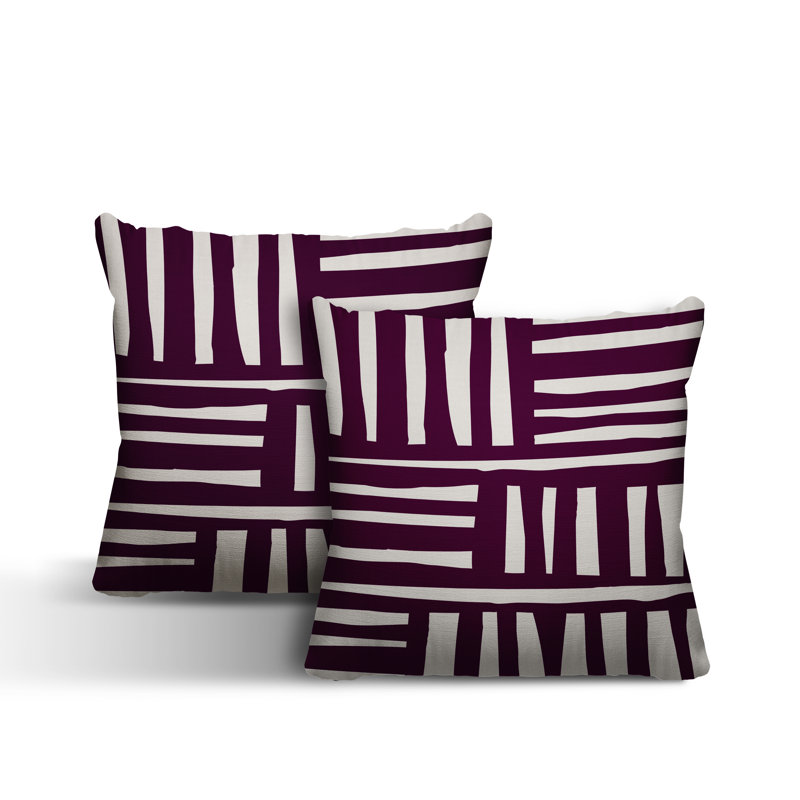 No Decorative Addition Outdoor Reversible Throw Pillow, 19W" x 19H", Purple