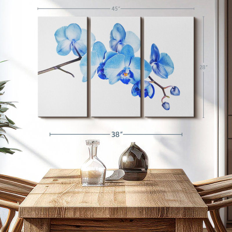 Nature «Blue Orchid Canvas Print» sur, H 28 po x l 45 po x P 1,25 po
