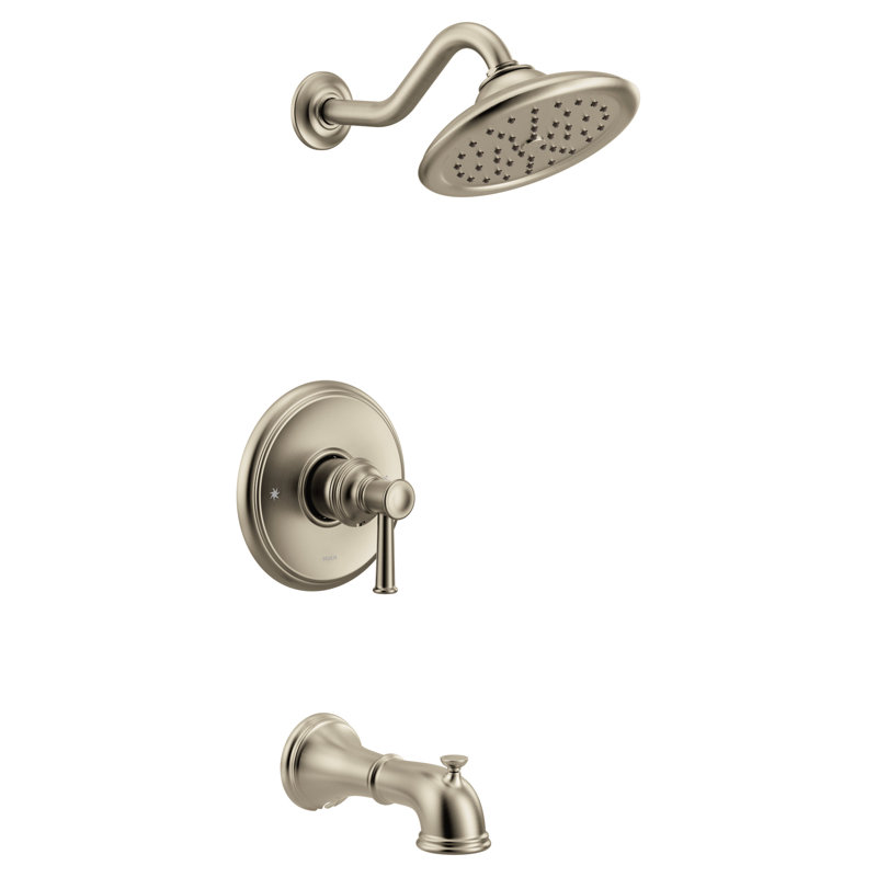 Ensemble de garniture de baignoire et douche à 1 poignée M-CORE 3-Series Belfield, valve requise, Nickel brossé