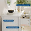 Commode pour chambre à coucher avec 6 tiroirs, commode moderne de 48 po avec poignée en métal, meuble télé-10514060