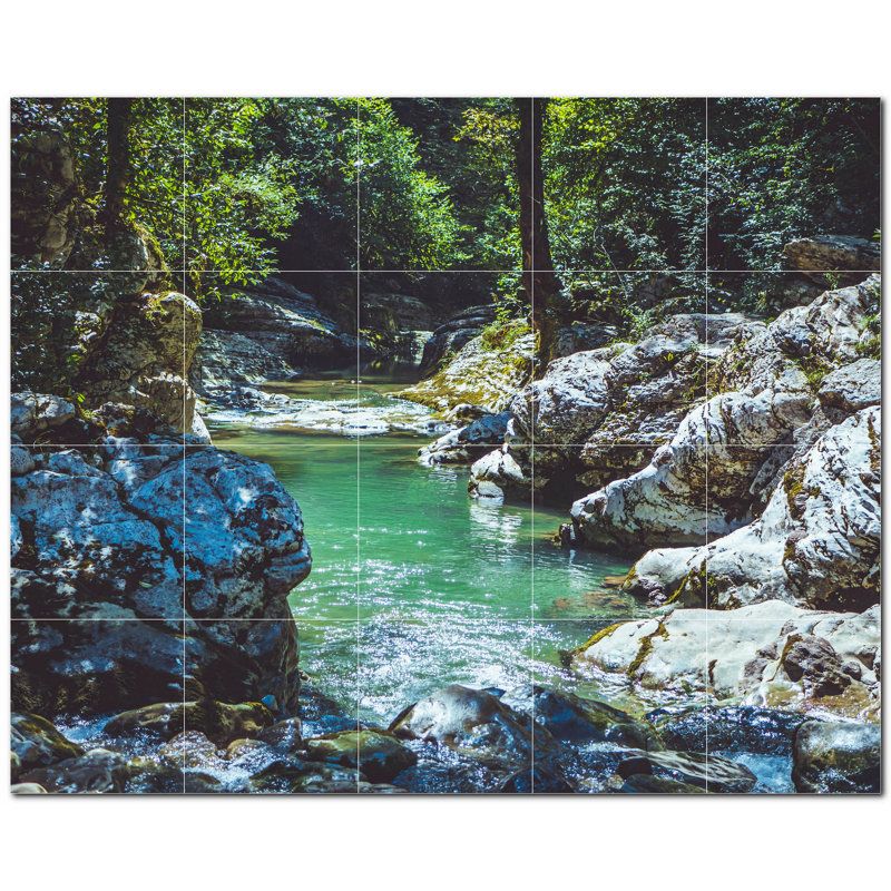 Panneau mural décoratif en céramique 12 po x 12 po River Photo
