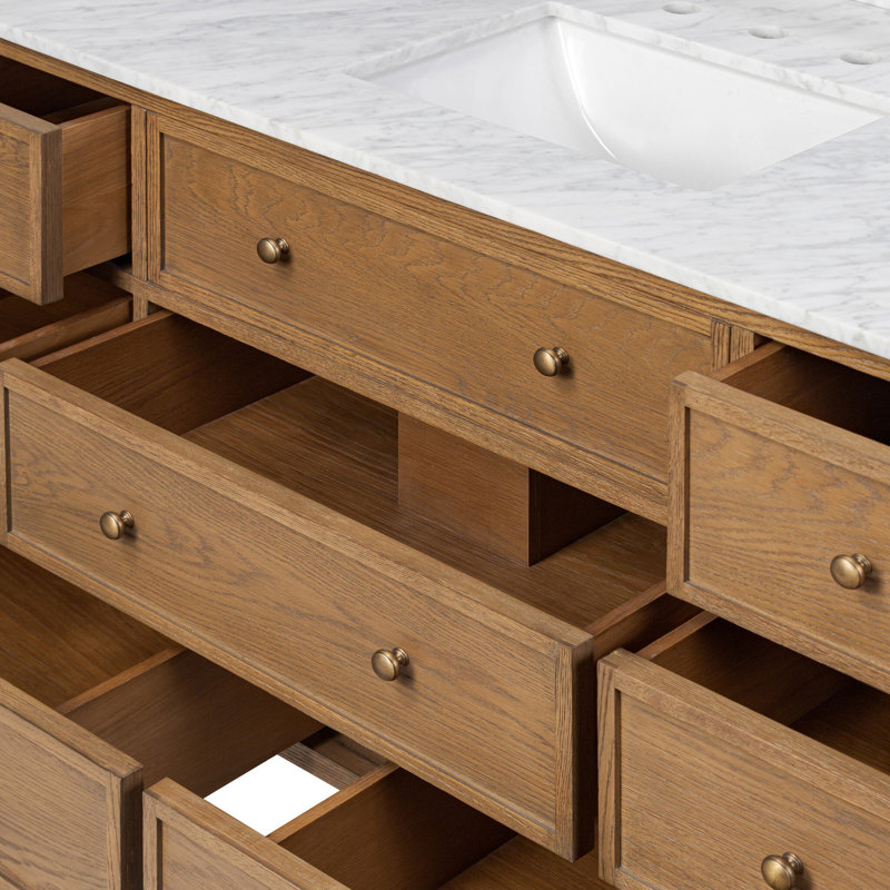 Elliston Single Wide Vanity-Carrara Marble