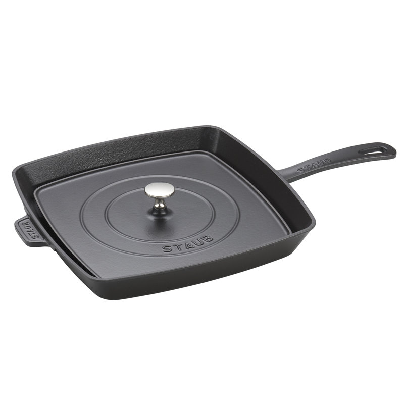Staub Cast Iron Square Grill Pan, Black Matte
