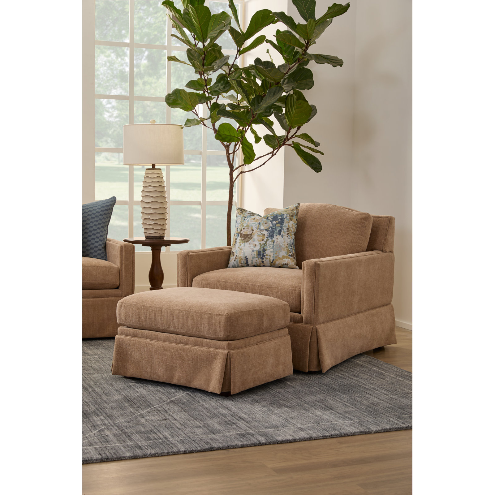 Reggio 31" Ottoman, Tan
