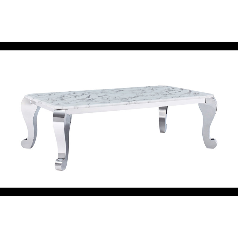 High-End Marble top and silver legs coffee table