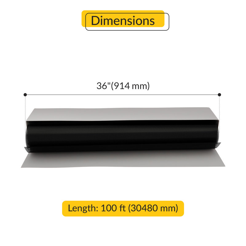 Fil de grillage Brixwell 69-66b L 100 pi, l 36 po, finition noire, L 1200 po x l 36 po, Noir