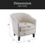 Fauteuil demi-tonneau rembourré à rayures