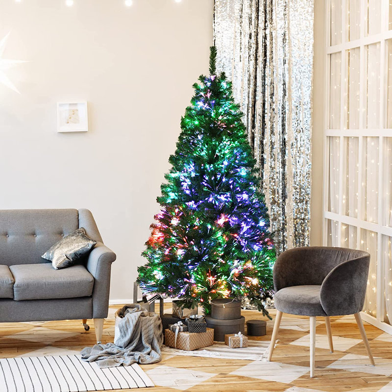 Lighted Artificial Fir Christmas Tree, 180cm H