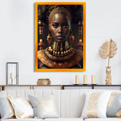 "Eliath African American Queen" avec bijoux traditionnels I sur toile