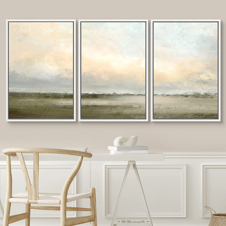 SIGNLEADER Sunset Desert Landscape Nature Framed On Canvas Pieces Print   Reviews Wayfair