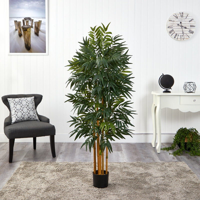 Phoenix Palm Artificial Tree with Natural Trunk, 60" H x 16" W x 16" D