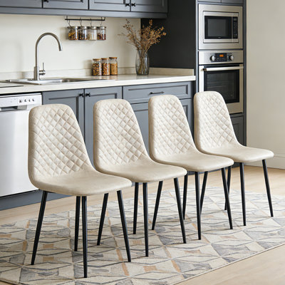 Penbrook Vintage Upholstered Suede Armless Dining Chair