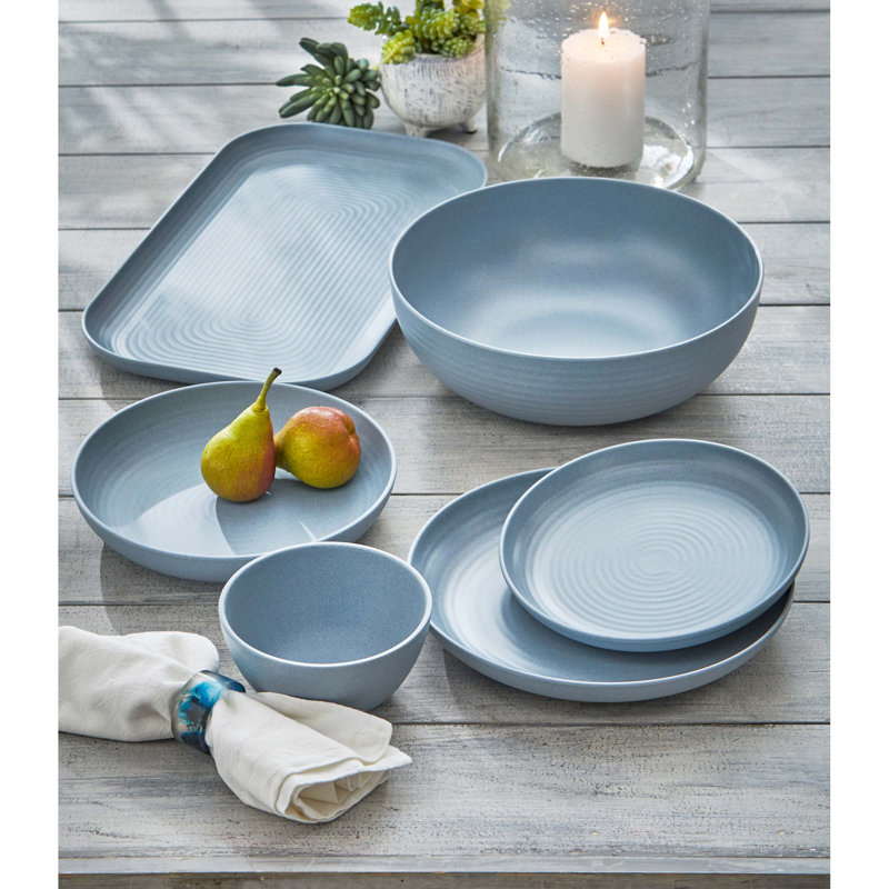 Boothe Melamine Rect Platter Sage, 1.2" H x 10" W x 17" D, Sage