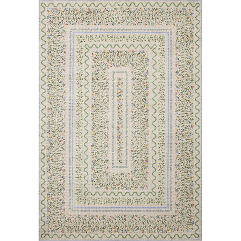 Rifle Paper Company x Loloi Orchard Ivory / Multi Machine Washable Area Rug, Rectangle 8'3" x 11'6"