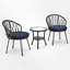 Ensemble de loisirs d'extérieur, 2 chaises simples en rotin avec table ronde en verre-90302713-90302599-86004357