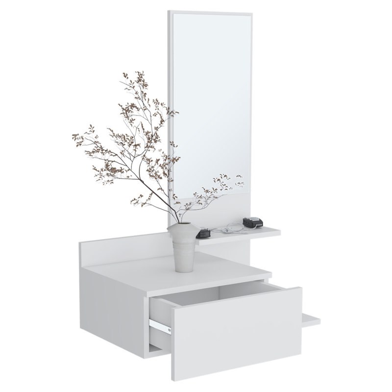 Console à miroir 3 tiroirs Vienna, Blanc