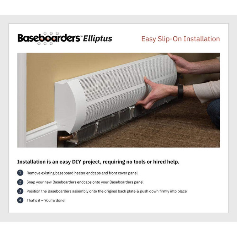 Baseboarders Elliptus Series Galvanized Steel Easy Slip-On Baseboard Heater  Cover - White - Wayfair Canada