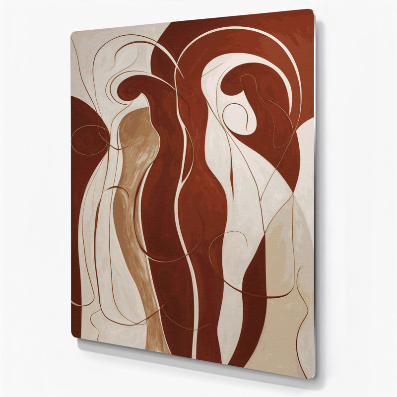 Art mural abstrait en métal brun 17, H 11 po x l 14 po