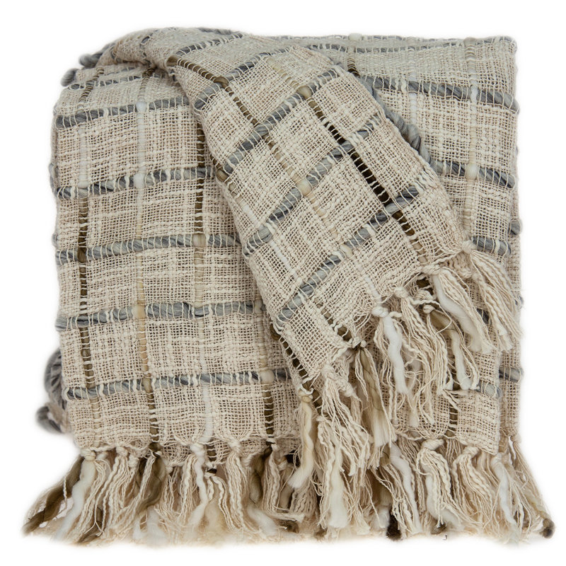 Hand Woven Throw Blanket, Gray