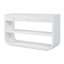 Table console moderne avec 3 tiroirs à fermeture en douceur, panneau de fibres à densité moyenne blanc et pin-963161230