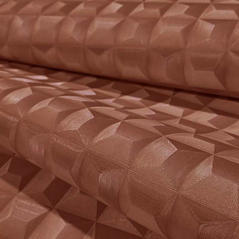 Papier peint géométrique texturé carré Amber Ginger