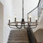 Lustre rond industriel en forme de bougie à 6 lumières-584894660-584997926