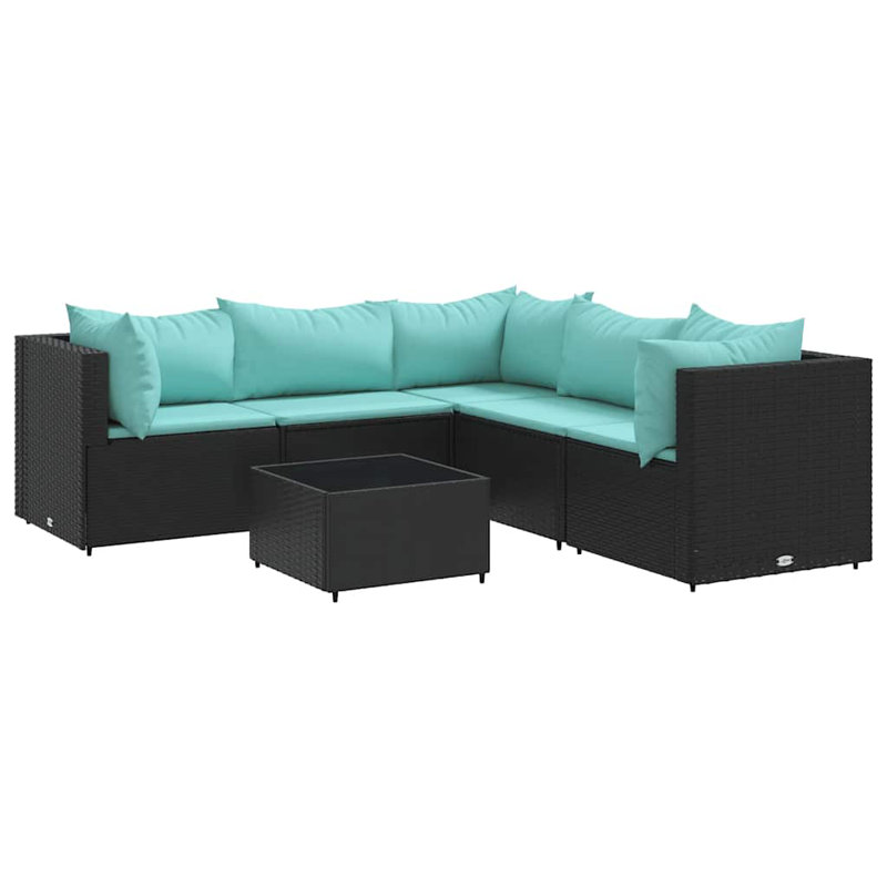  Ensemble de patio noir, bleu eau