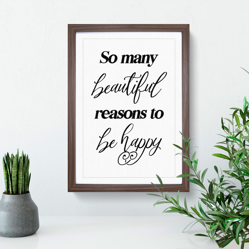 So Many Beautiful Reasons - Single Picture Frame Print on Wood, Walnut Framed, 90cm H x 65cm W x 2cm D
