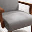 Ensemble de 2 fauteuils d'appoint en tissu avec table ronde en bois